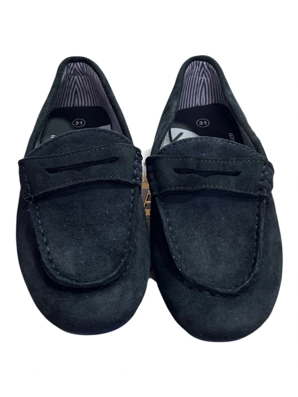 NWT Okaïdi Toddler Boys Navy Blue Suede Loafers - Size 31- French Style